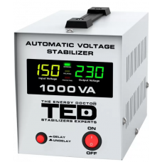 Stabilizator retea maxim 1000VA-AVR LCD 1 iesire schuko TED1000NEW