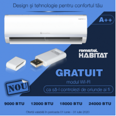 AER CONDITIONAT MONOSPLIT, CU INVERTER, HABITAT, WI-FI inclus, FARA KIT, 12000 BTU, R32, CLS A++/A+ AER CONDITIONAT MONOSPLIT, CU INVERTER, HABITAT, WI-FI inclus, FARA KIT, 12000 BTU, R32, CLS A++/A+