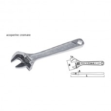 Cheie reglabila cu rola HEAVY DUTY, cromata 24.5 mm