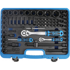 Set chei tubulare de impact hexagonale | 6,3 mm (1/4") + 12,5 mm (1/2") | 69 piese